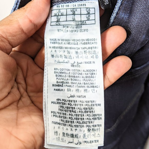 Guess Slim Straight Dark Blue Wash Denim Jeans - Picture 6 of 10